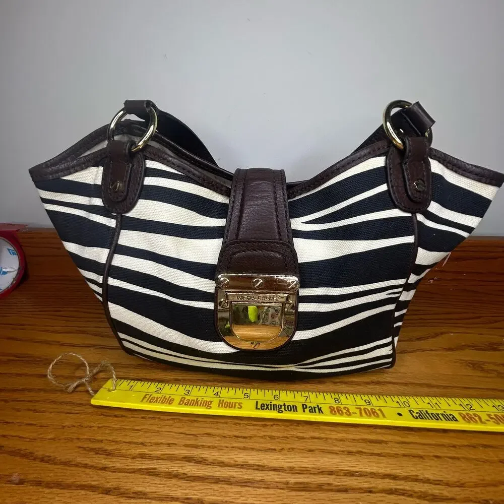 Michael Kors Bag Brown Gold Satchel Leather - Picture 3 of 13